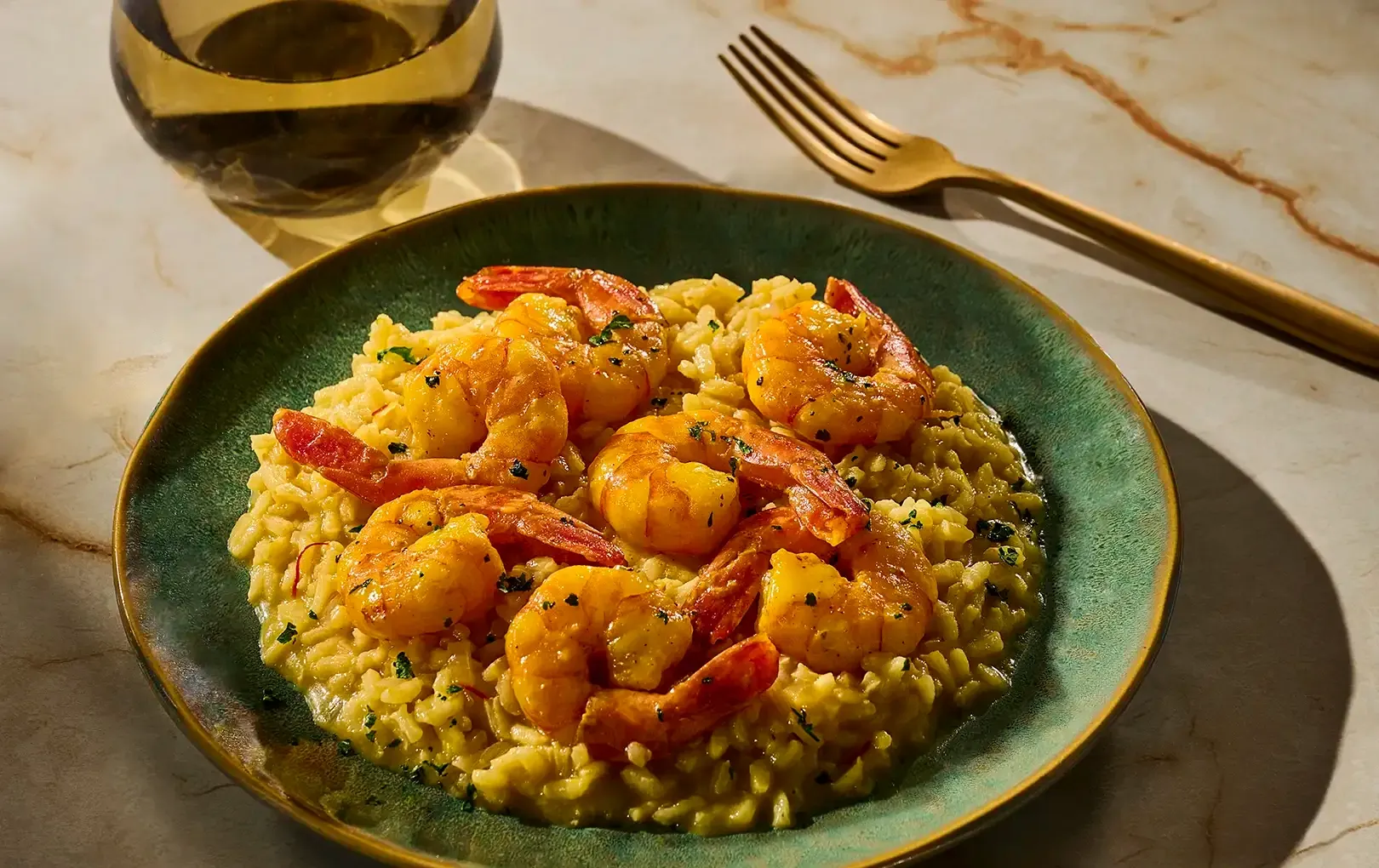 Saffron Risotto with Shrimp