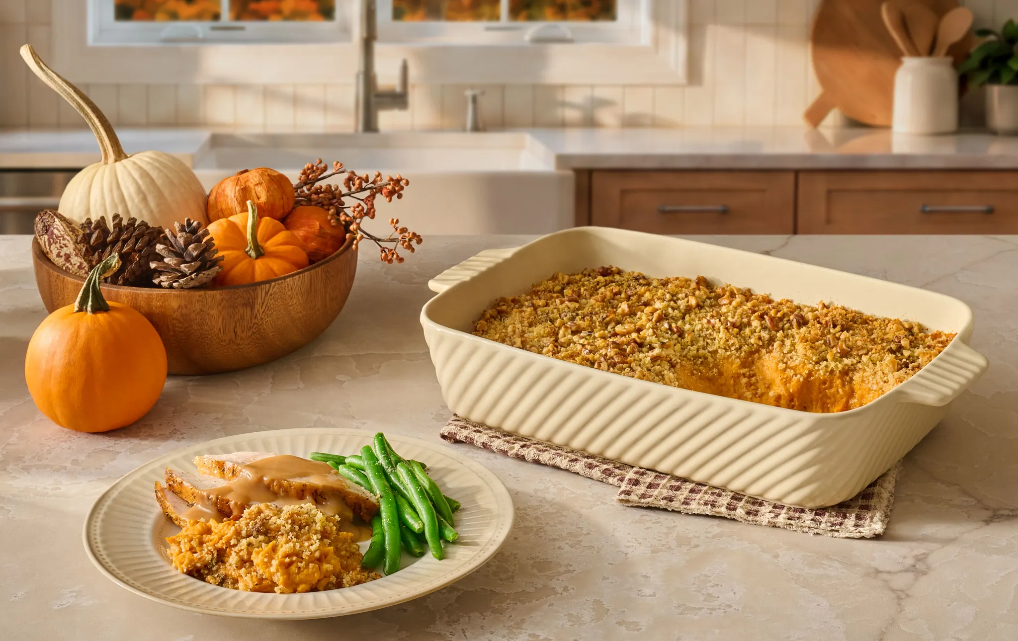 Brown Butter Sage Sweet Potato Casserole