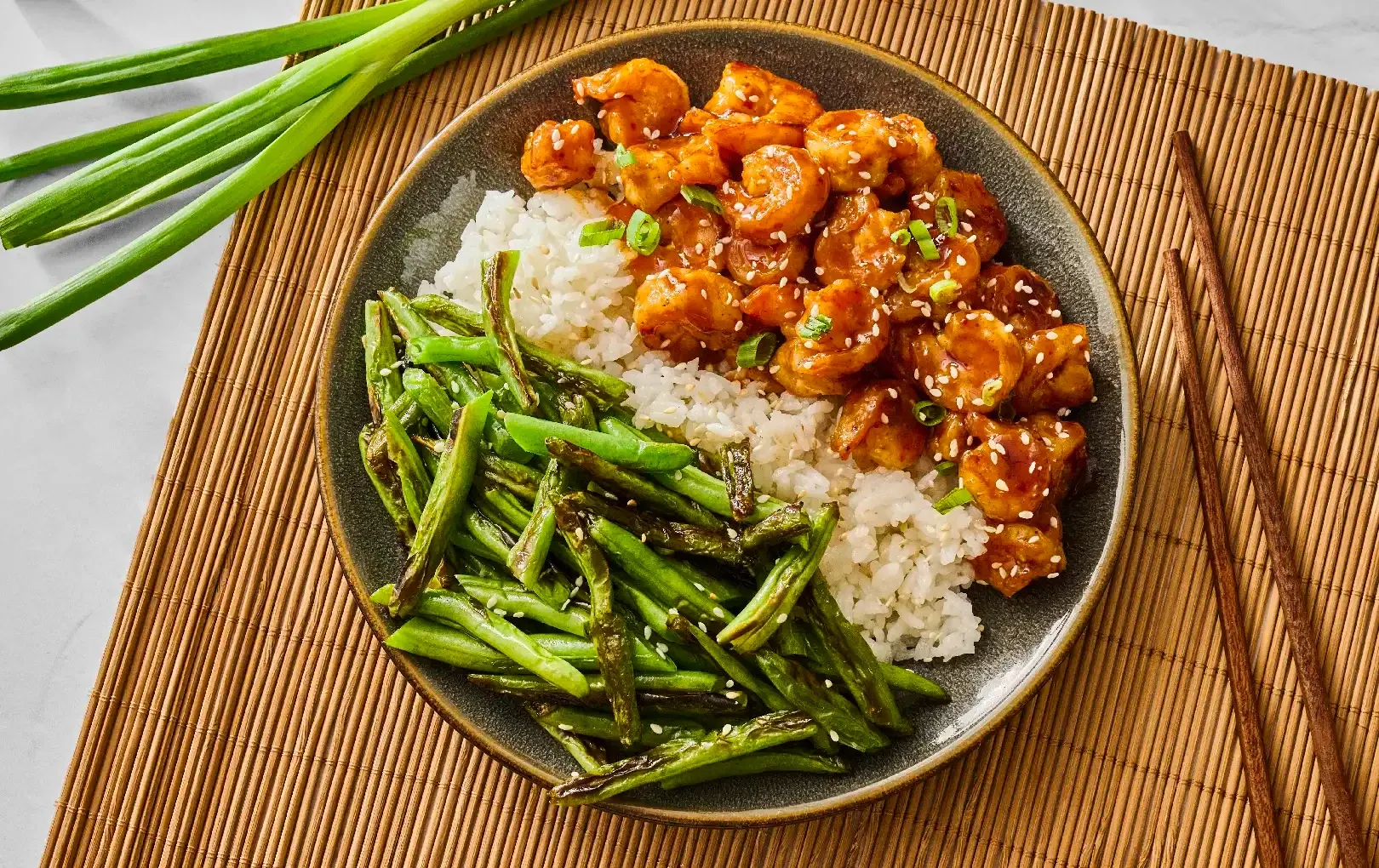 Shrimp Rice Bowl with Spicy Hoisin Drizzle
