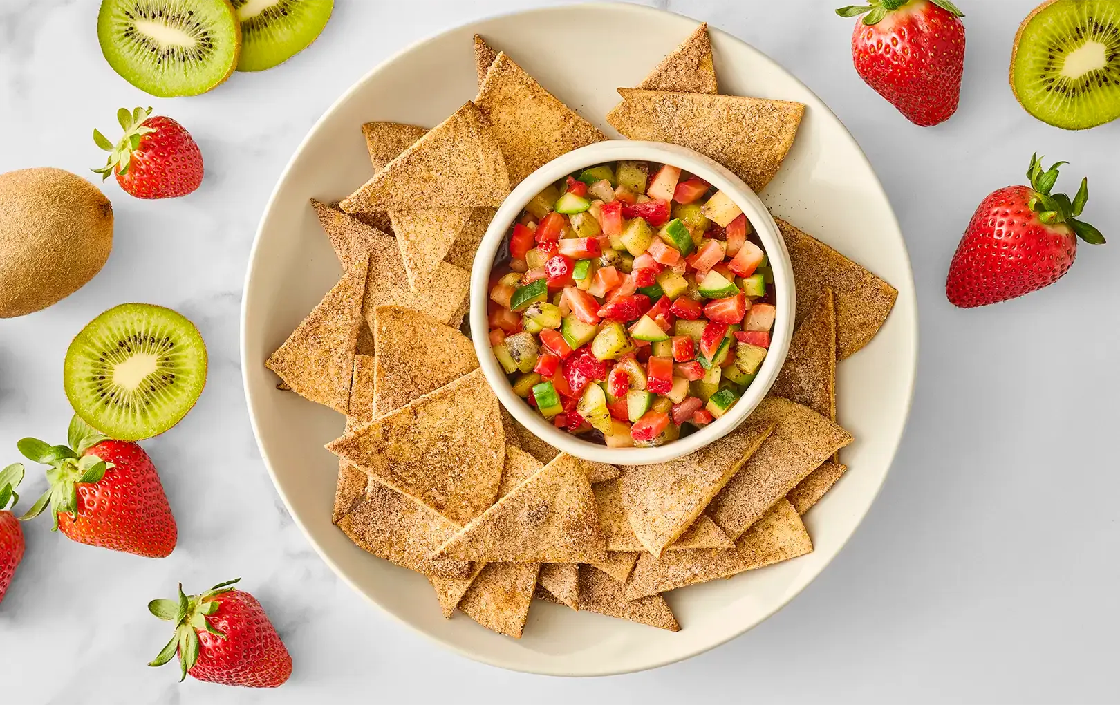 Strawberry Salsa with Cinnamon Chips