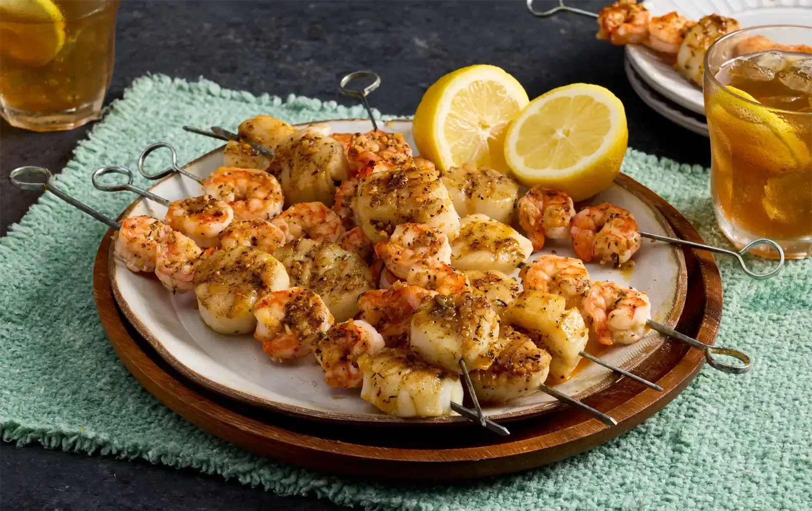 Grilled Scallops And Shrimp