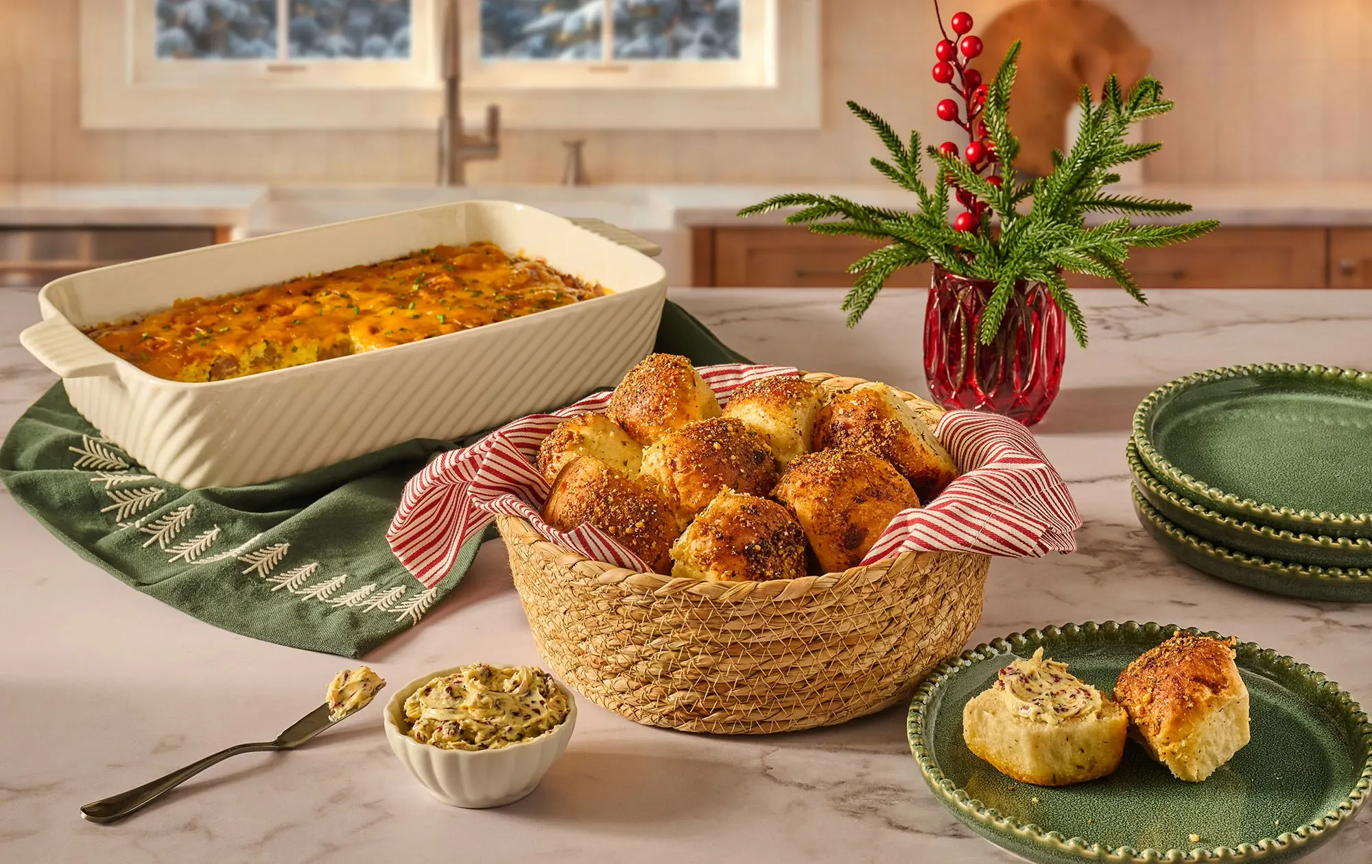 Garlic and Olive Oil Pull Apart Rolls