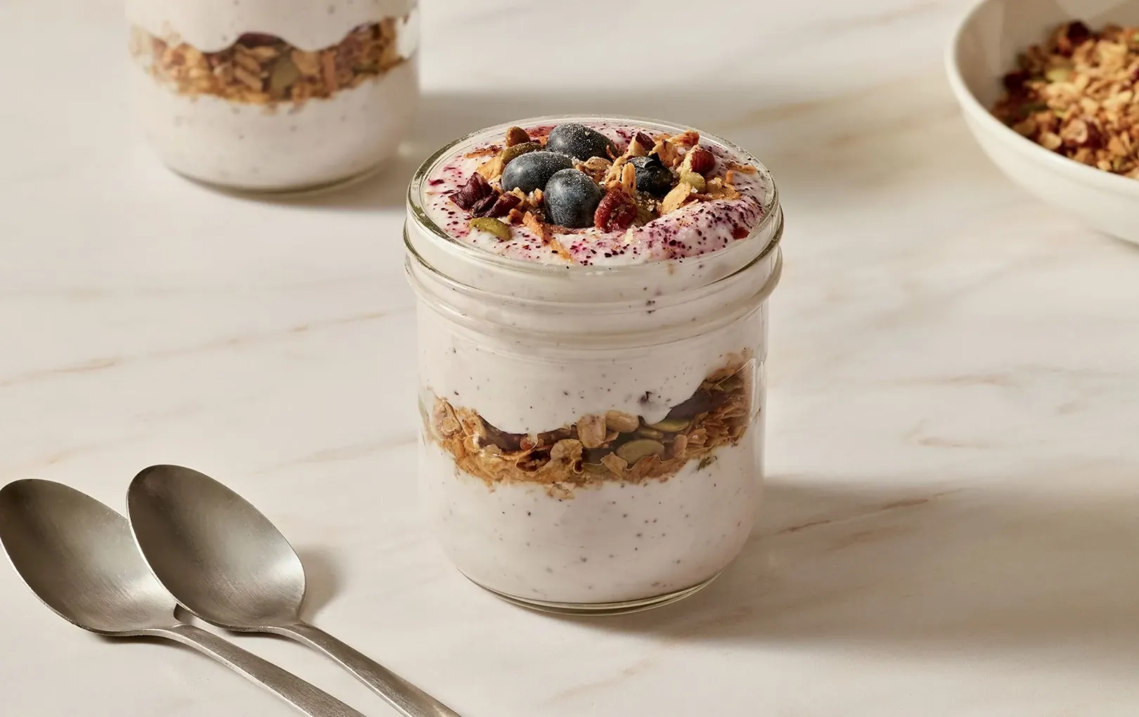 Blueberry Lemon Granola Yogurt Parfaits
