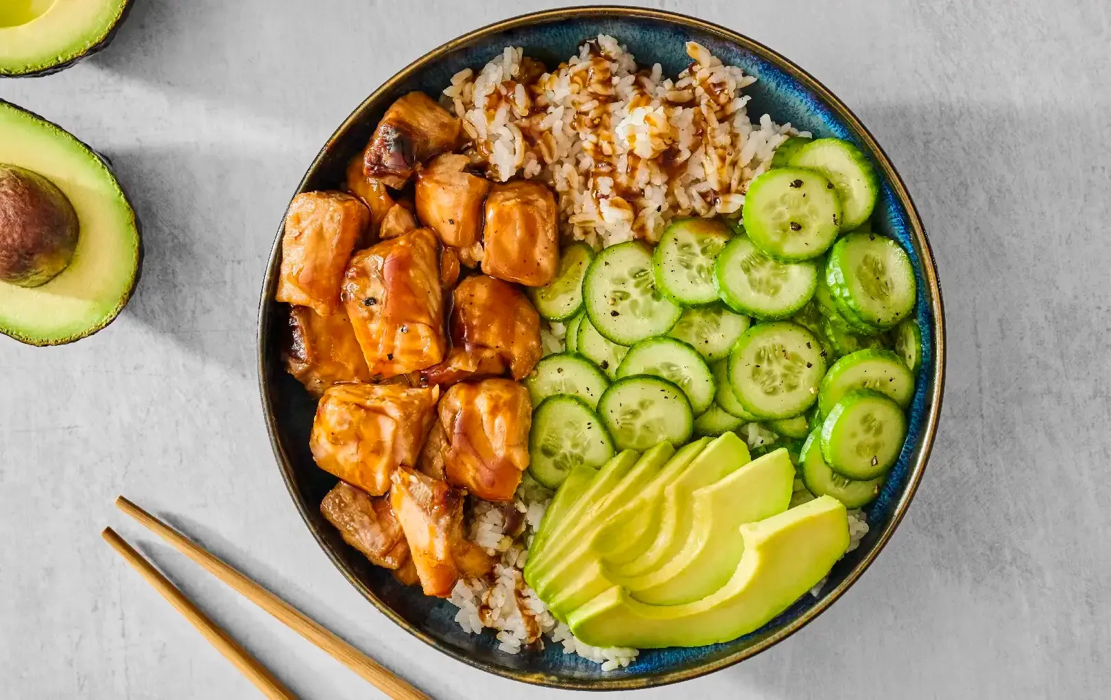 Salmon Rice Bowl with Sweet Soy Drizzle