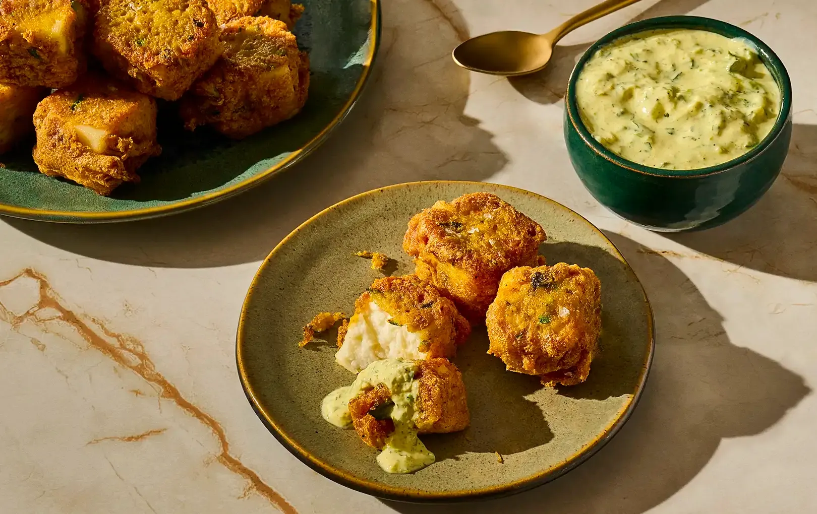 Paneer Pakoras with Raita Sauce