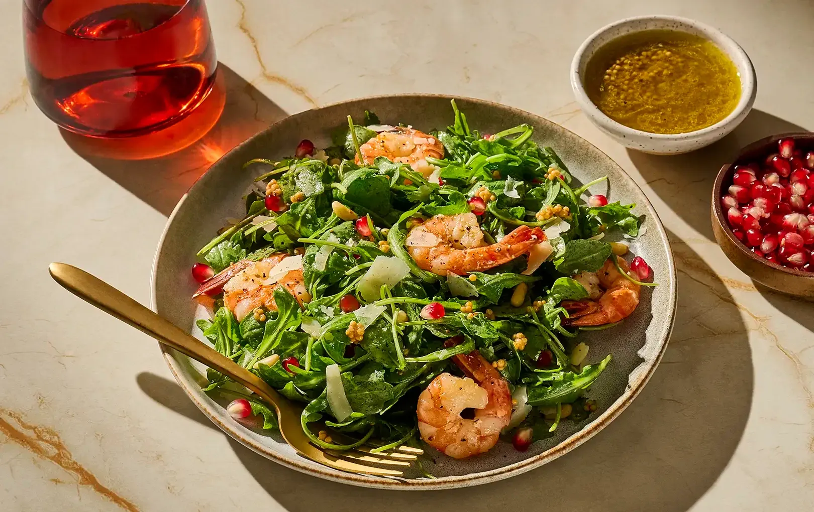 Shrimp and Arugula Salad with Lemony Mustard Vinaigrette