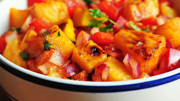 Grilled Fruit Salsa with Lime Tequila and Smoked Paprika
