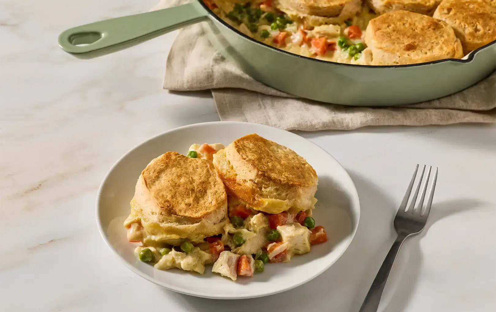 Skillet Chicken Biscuit Pot Pie