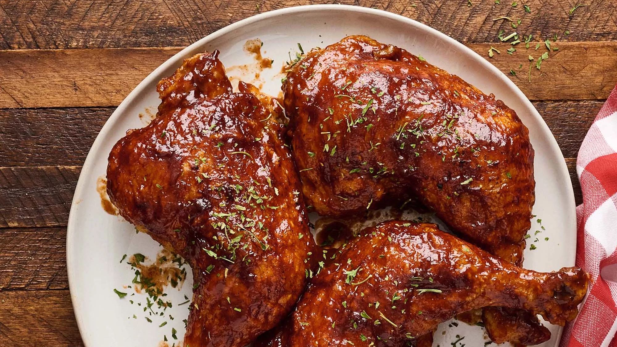 Oven Fried BBQ Glazed Chicken