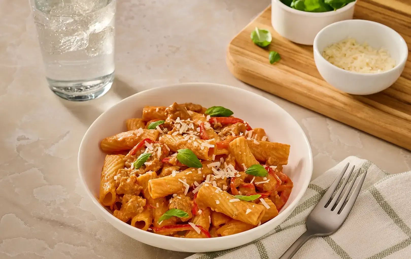 Spicy Vodka Rigatoni with Italian Sausage