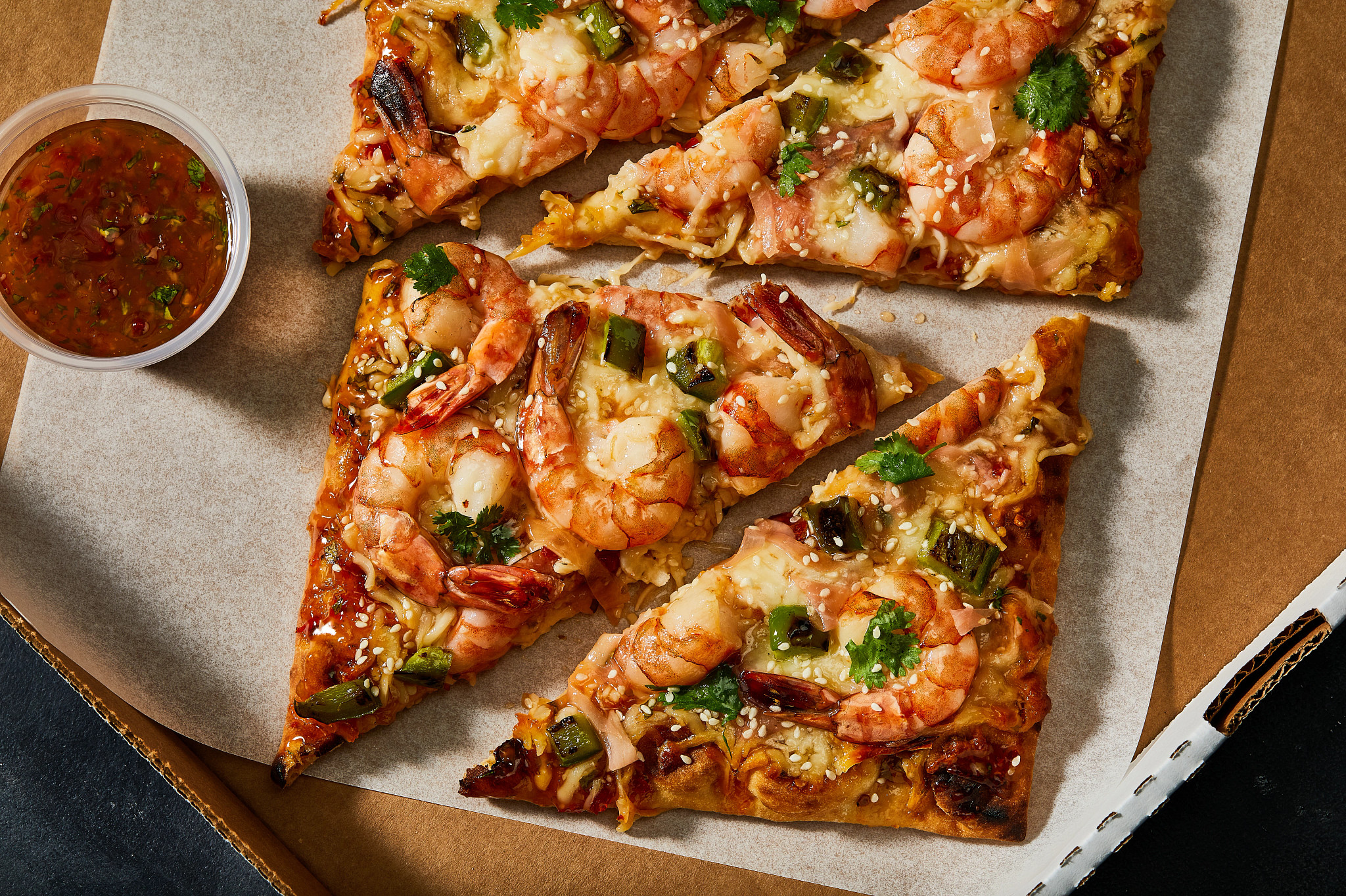 Sweet Chili Shrimp Flatbread