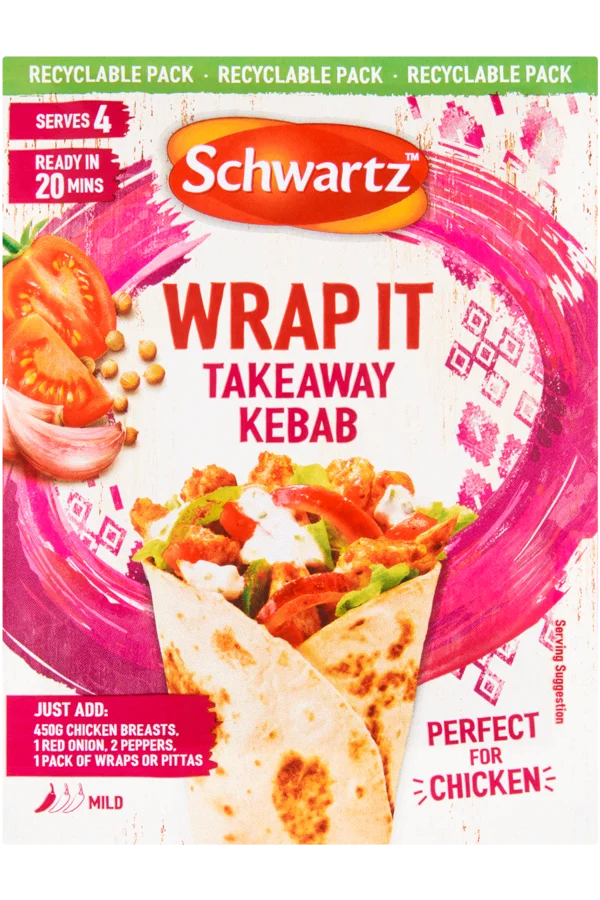 Schwartz Takeaway Kebab Wrap It Recipe Mix