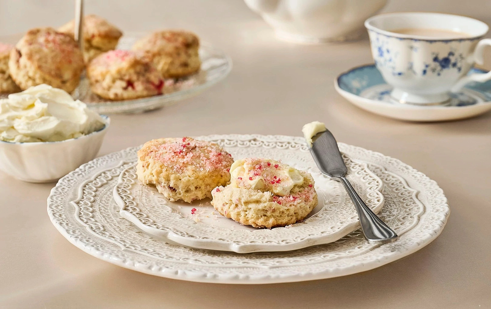 Strawberry Scones with Clotted Cream