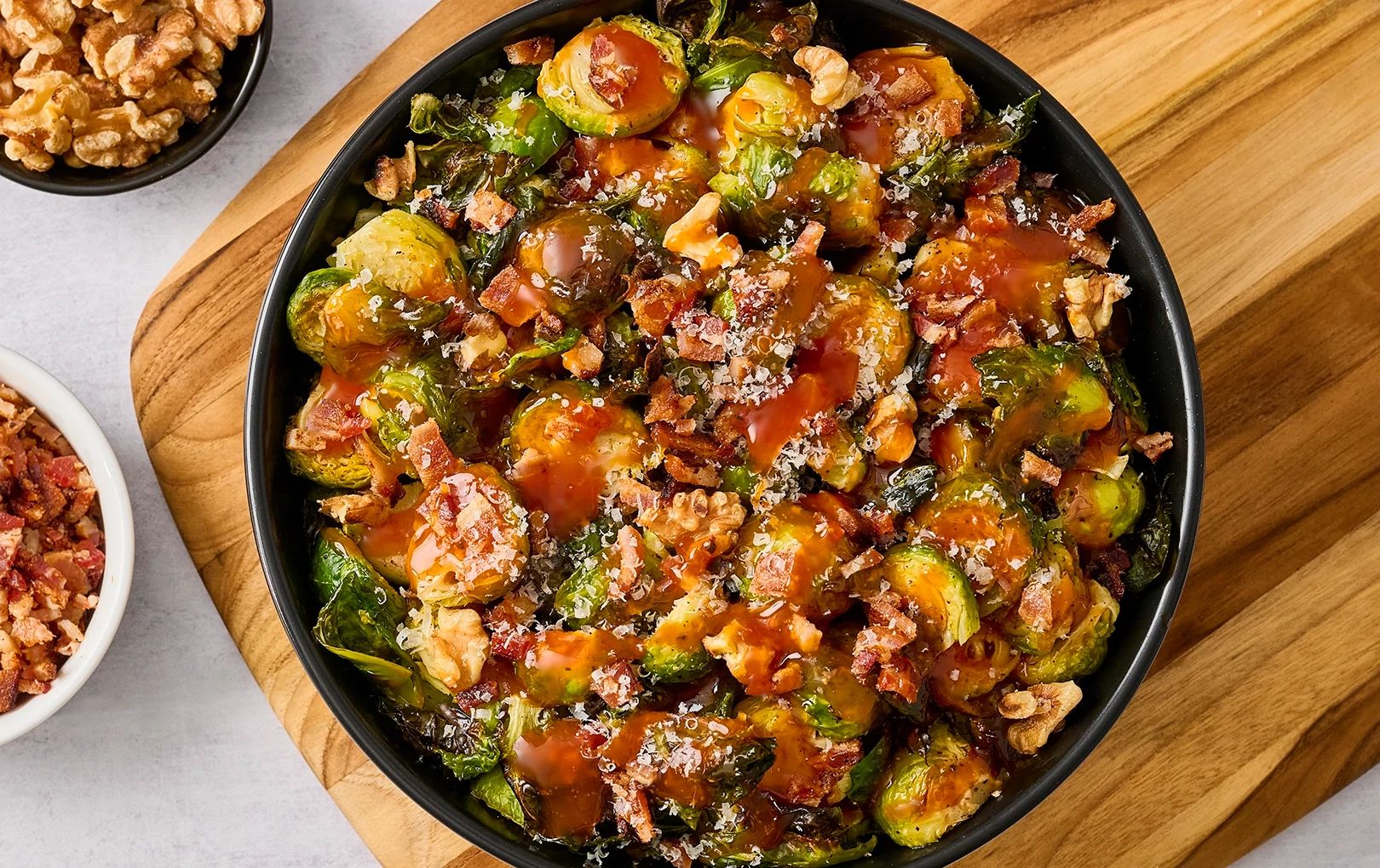 Spicy Maple Roasted Brussels Sprouts