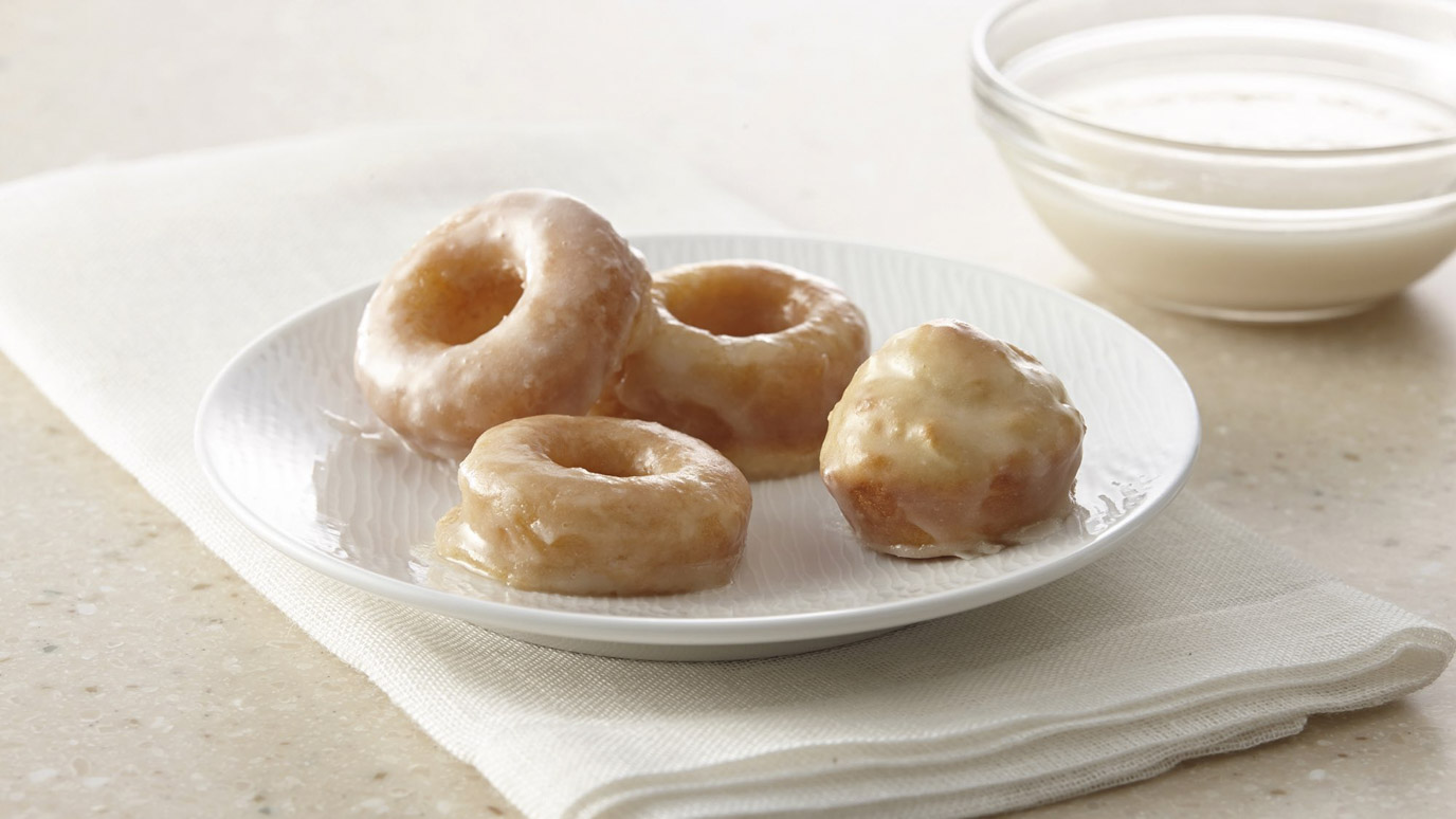 Mini Baked Donuts with Vanilla Glaze