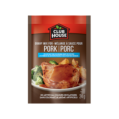 25 less salt gravy mix for pork