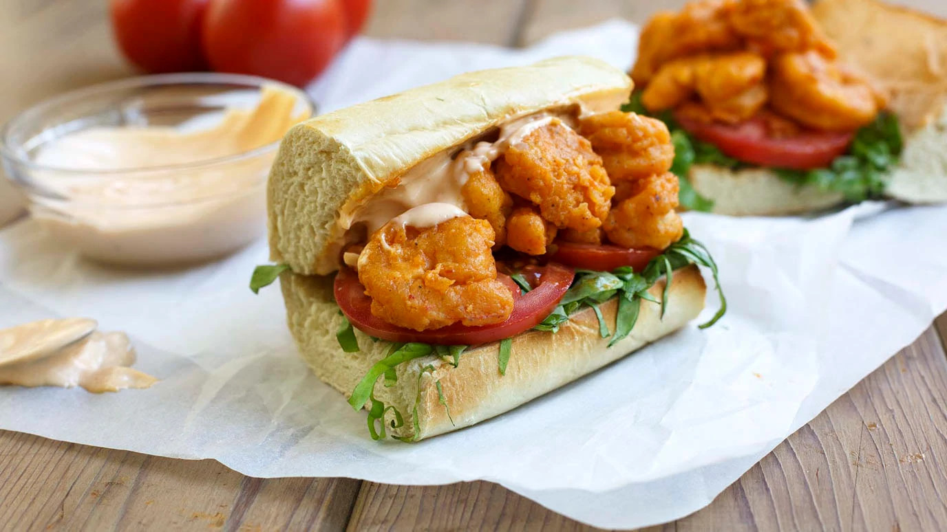 Shrimp Po' Boy with Remoulade Mustard