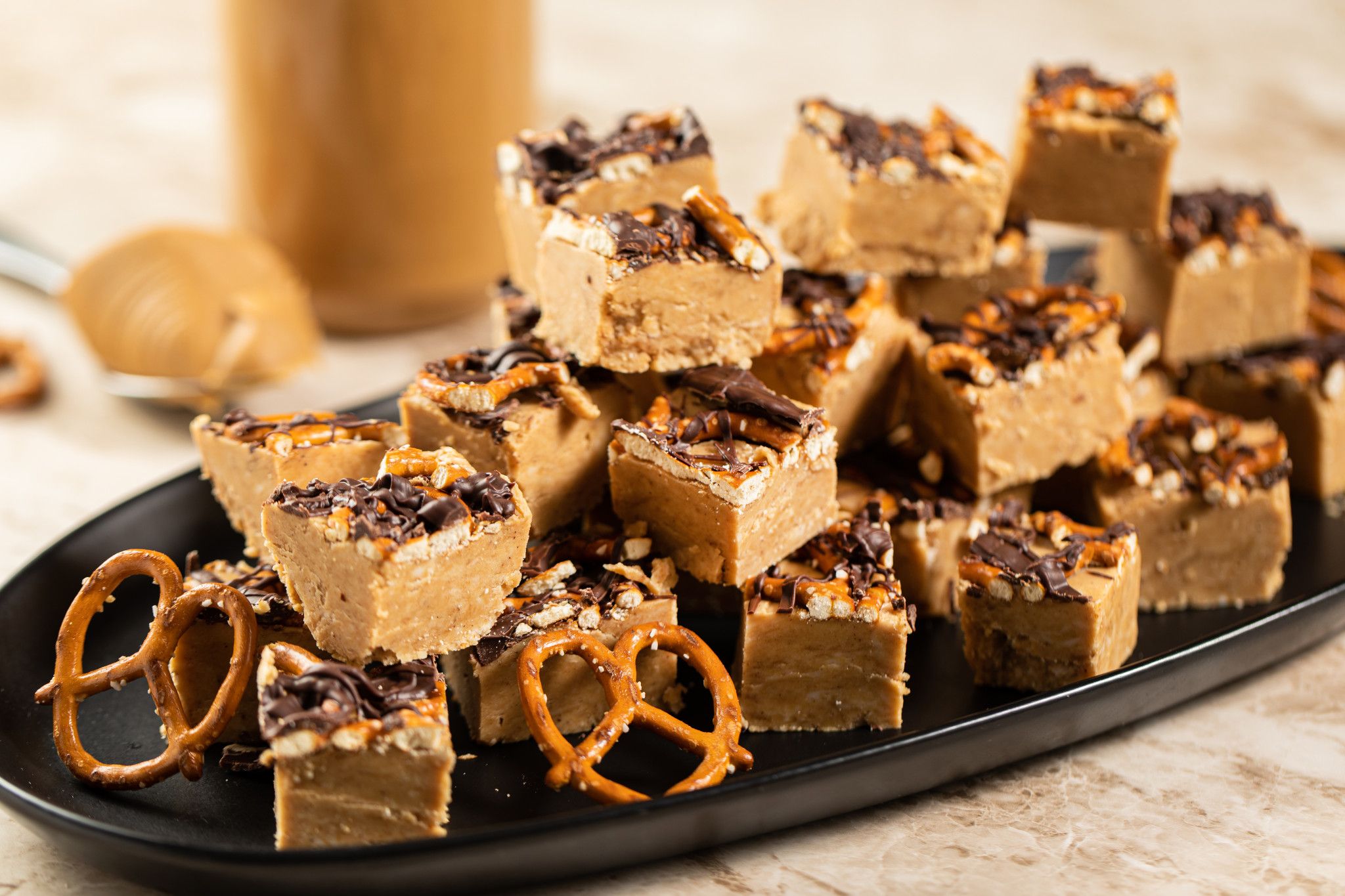 Cinnamon Peanut Butter Pretzel Fudge