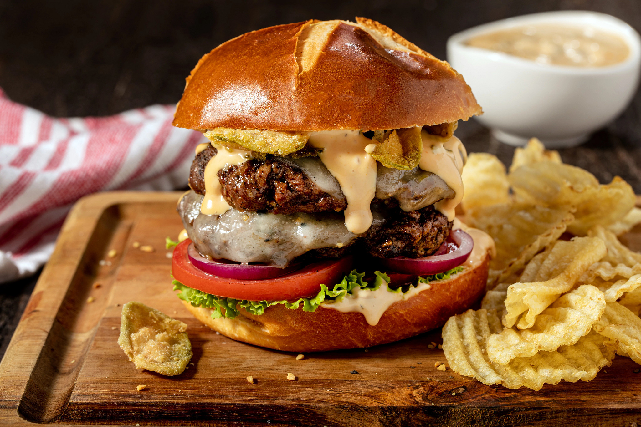 Double Stacked Smashed Cheeseburgers Grill Mates