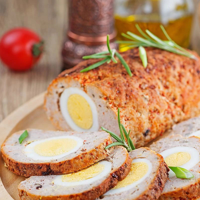 Polpettone di Pasqua con uova sode 