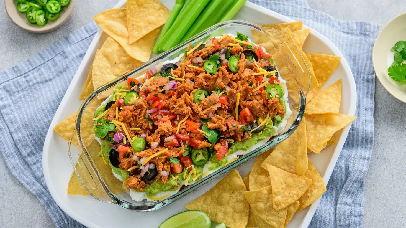 Chili Lime Tuna 7-Layer Dip