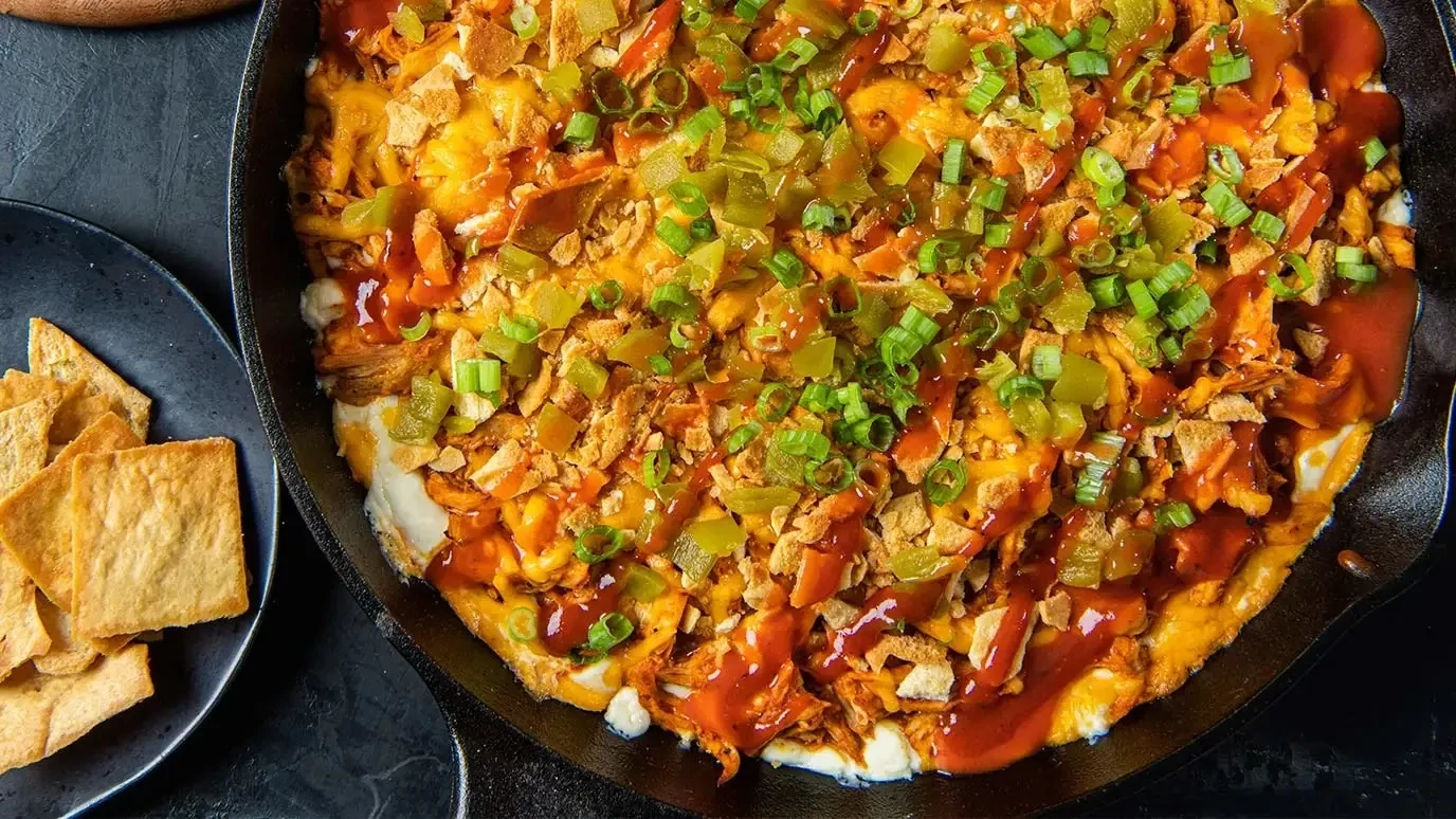 7 Layer Buffalo BBQ Chicken Dip