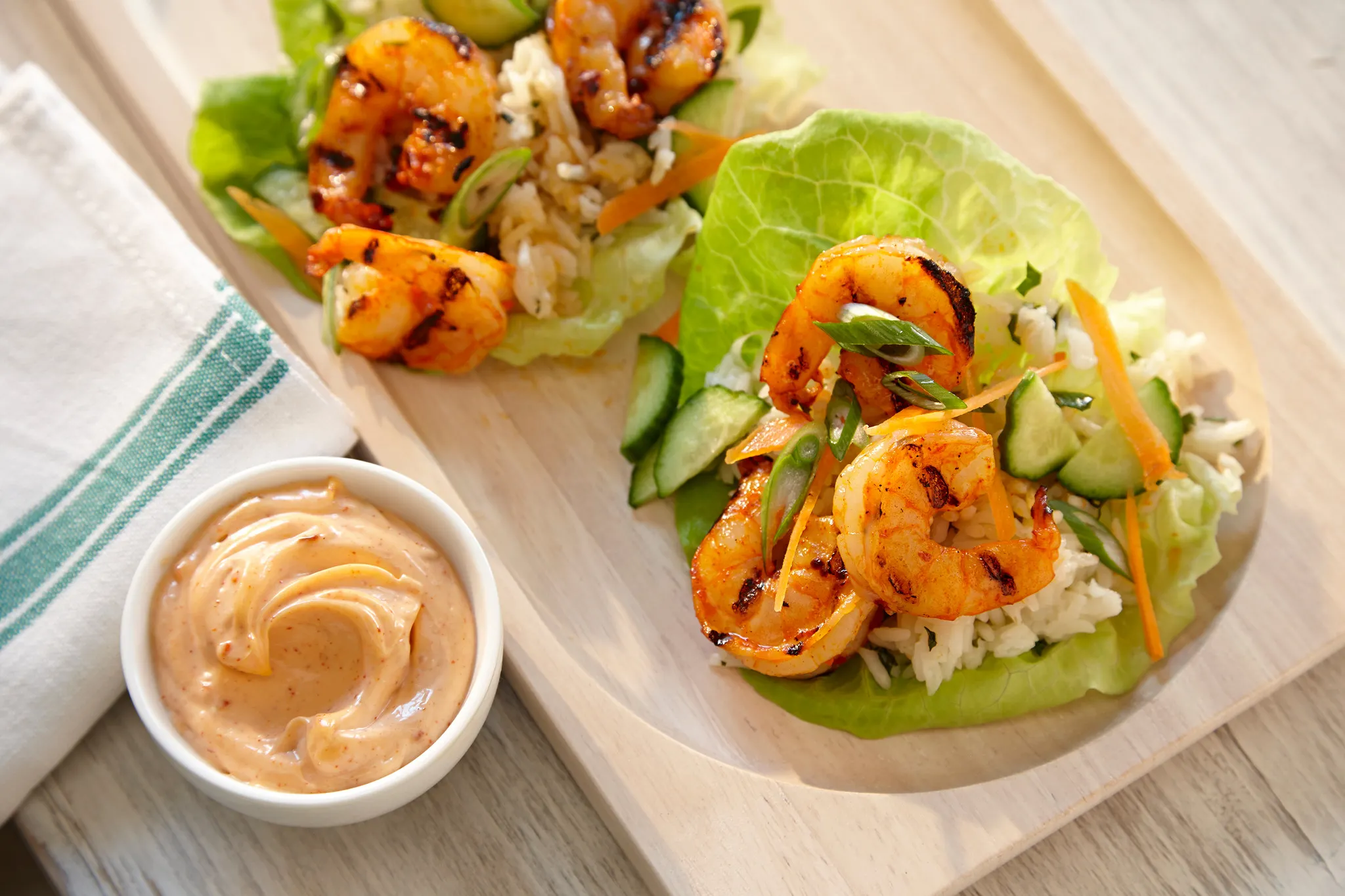 Sriracha Lime Shrimp Lettuce Wraps