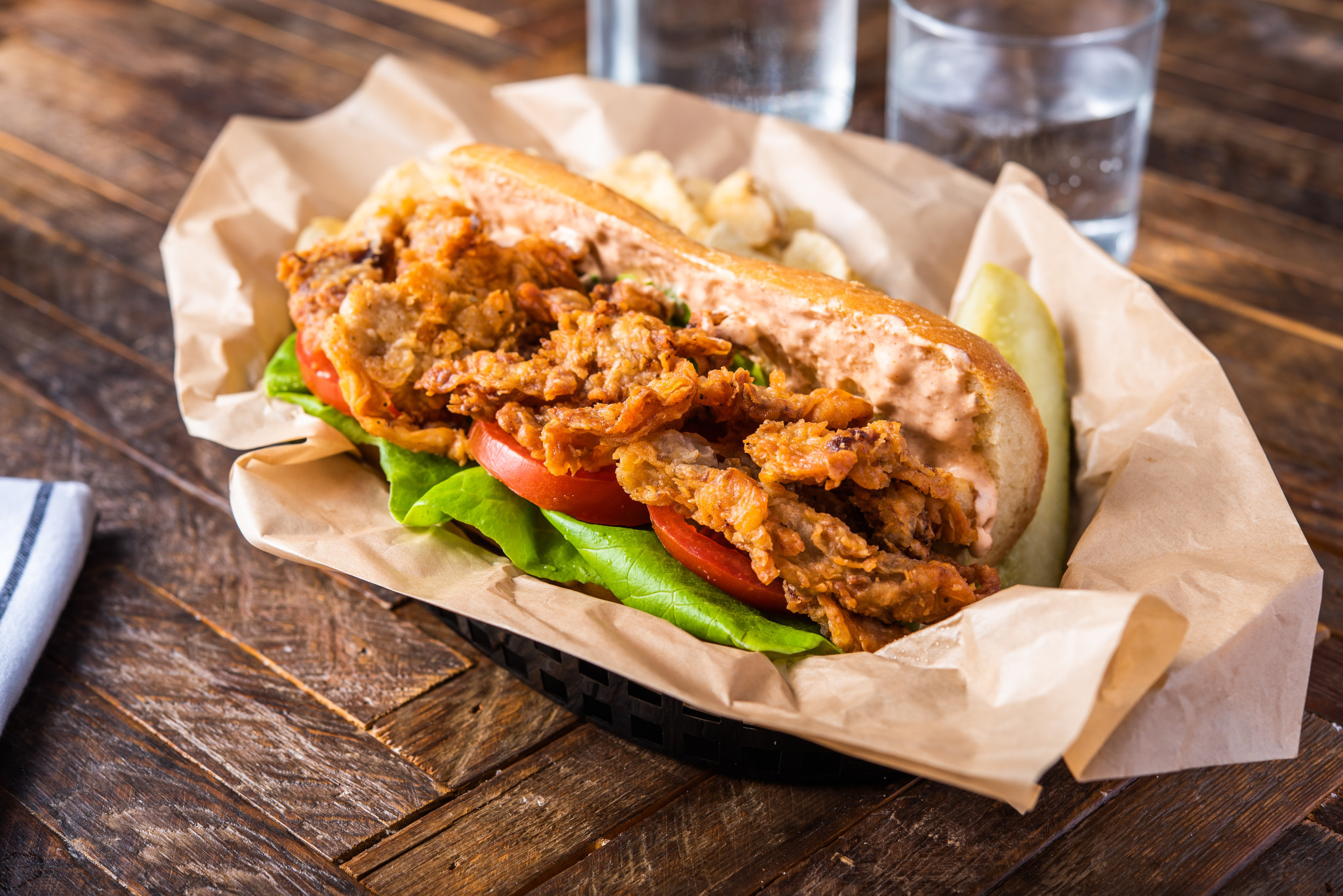 OLD BAY® Hot Sauce Oyster Mushroom Po' Boy
