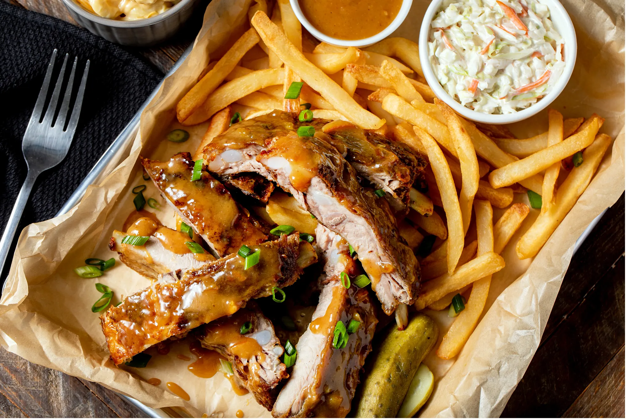 Sticky Dijon Orange Fried Ribs