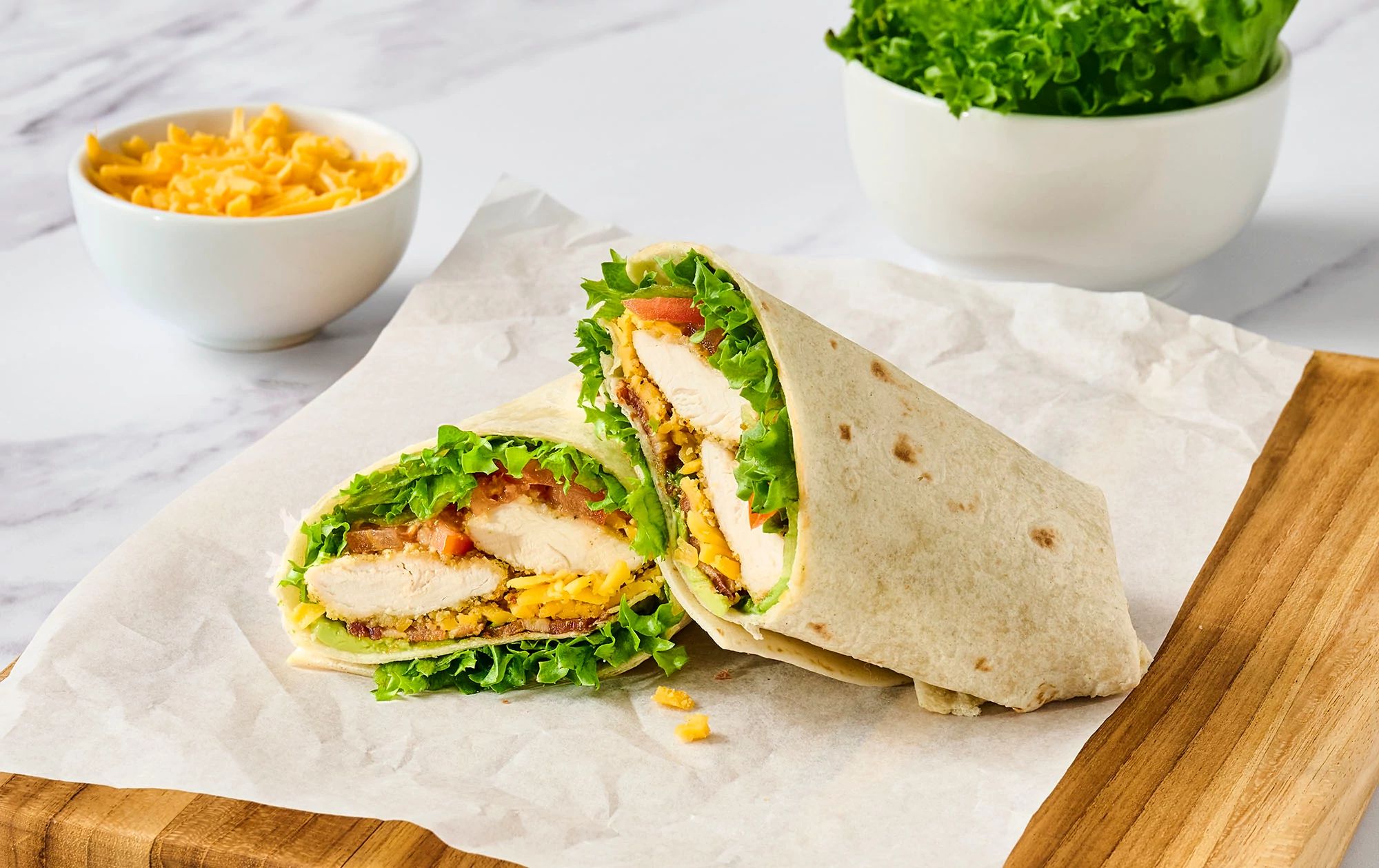 Garlic Ranch Chicken Wraps