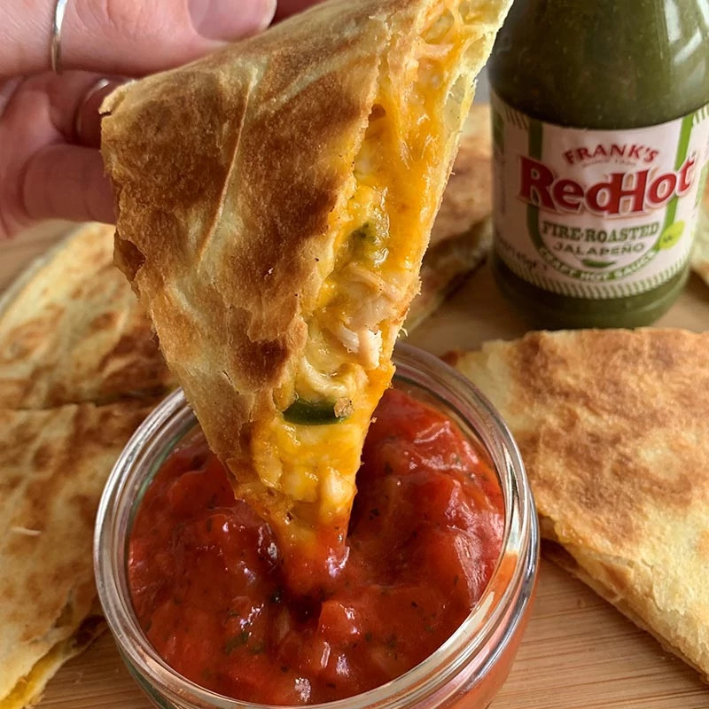FitWaffle’s Chicken, Cheese & Jalapeño Quesadillas