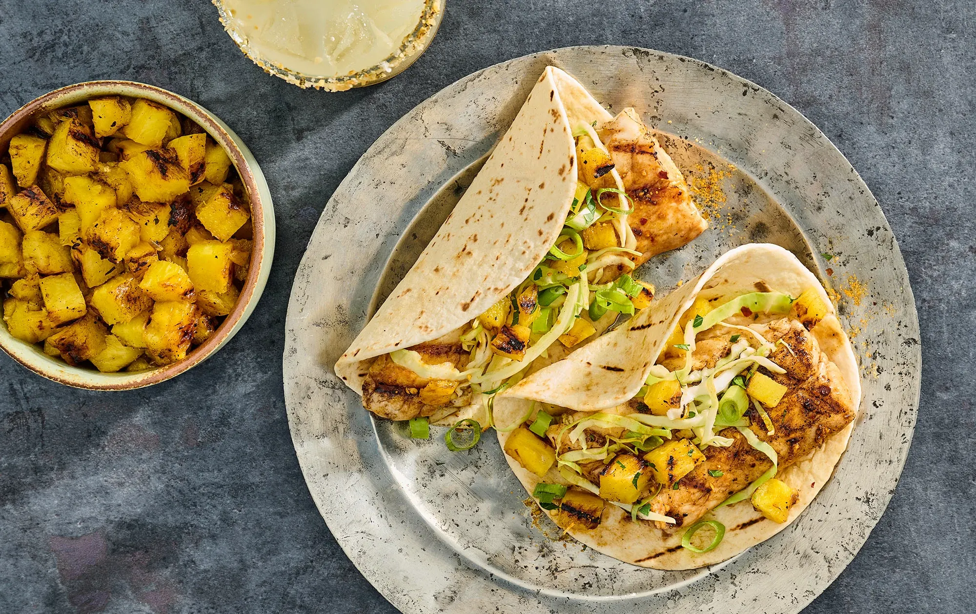 Grilled Pineapple Teriyaki Fish Tacos