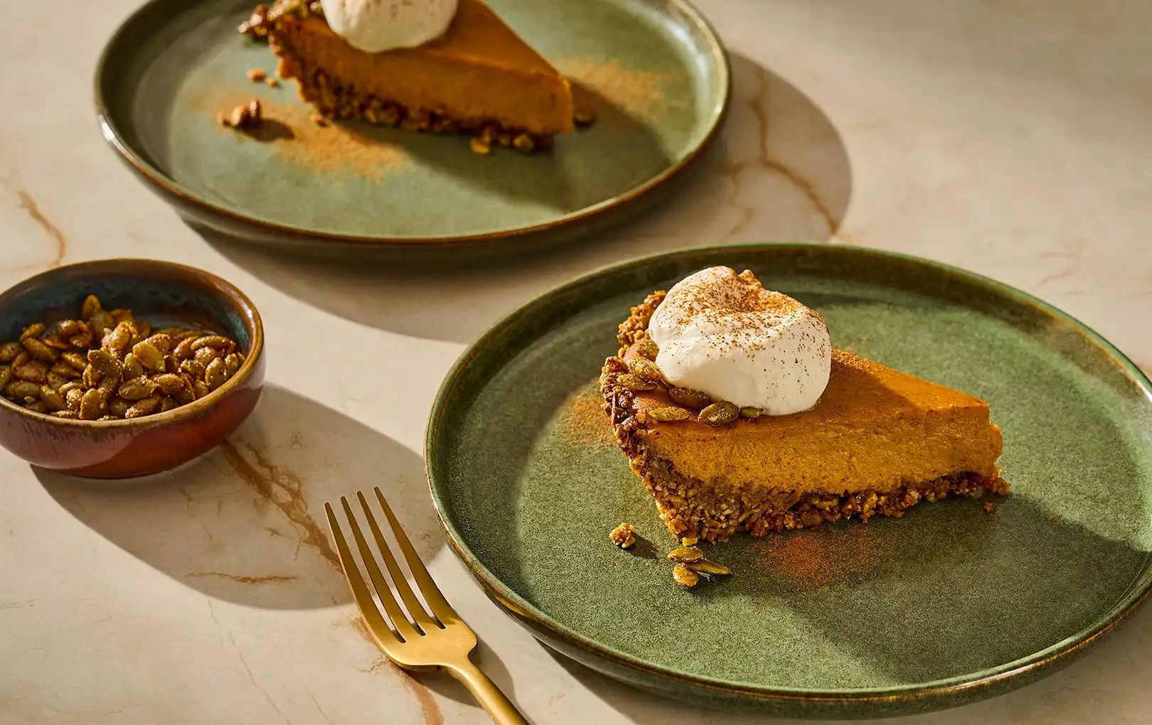 Spiced Pumpkin Pie with Pepita Crust