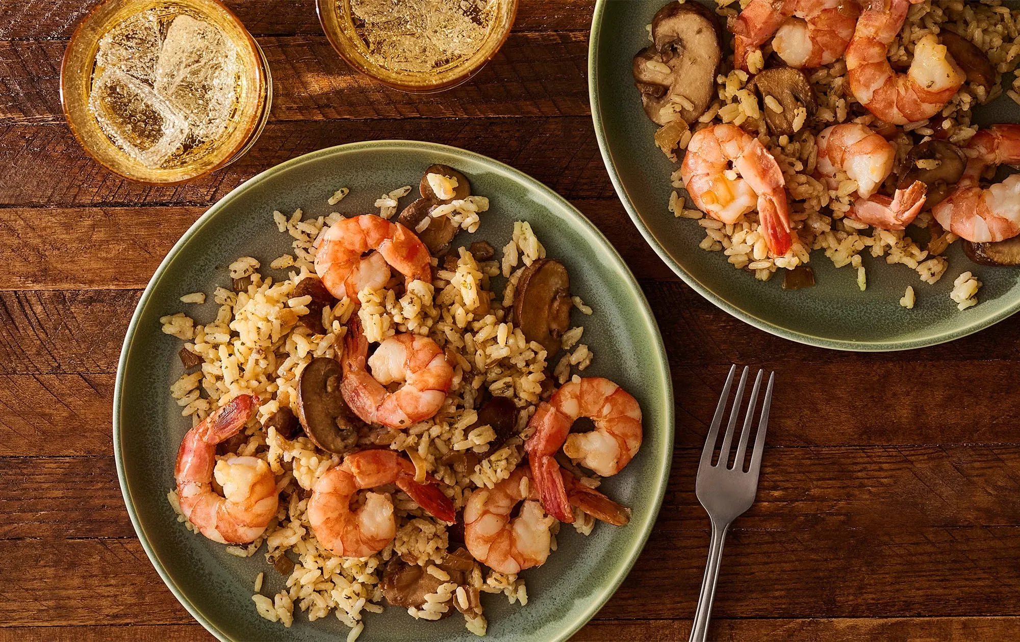 Creamy Shrimp and Mushroom Parmesan Rice