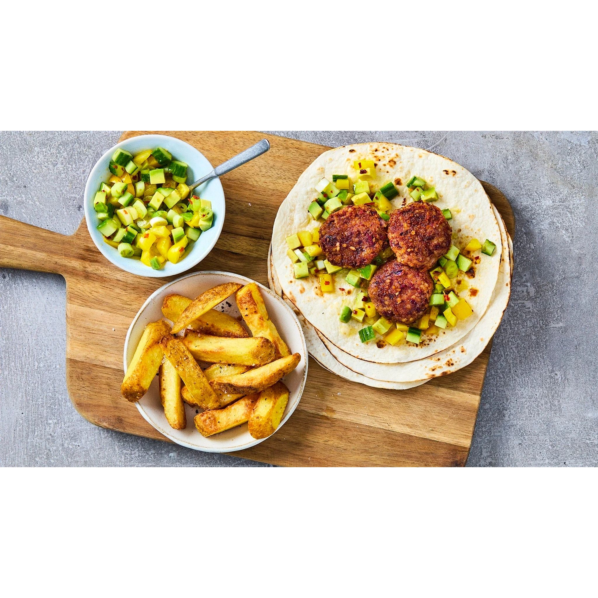 Fajita Bean Wraps with Avocado & Cucumber Salsa