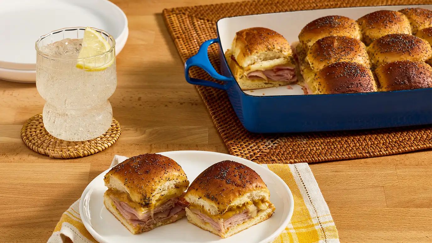 Hot Honey Mustard Ham and Swiss Sliders