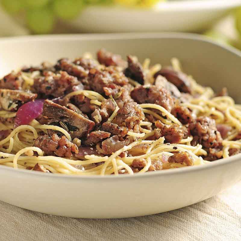 Angel Hair Pasta with Italian Sausage and Herbs