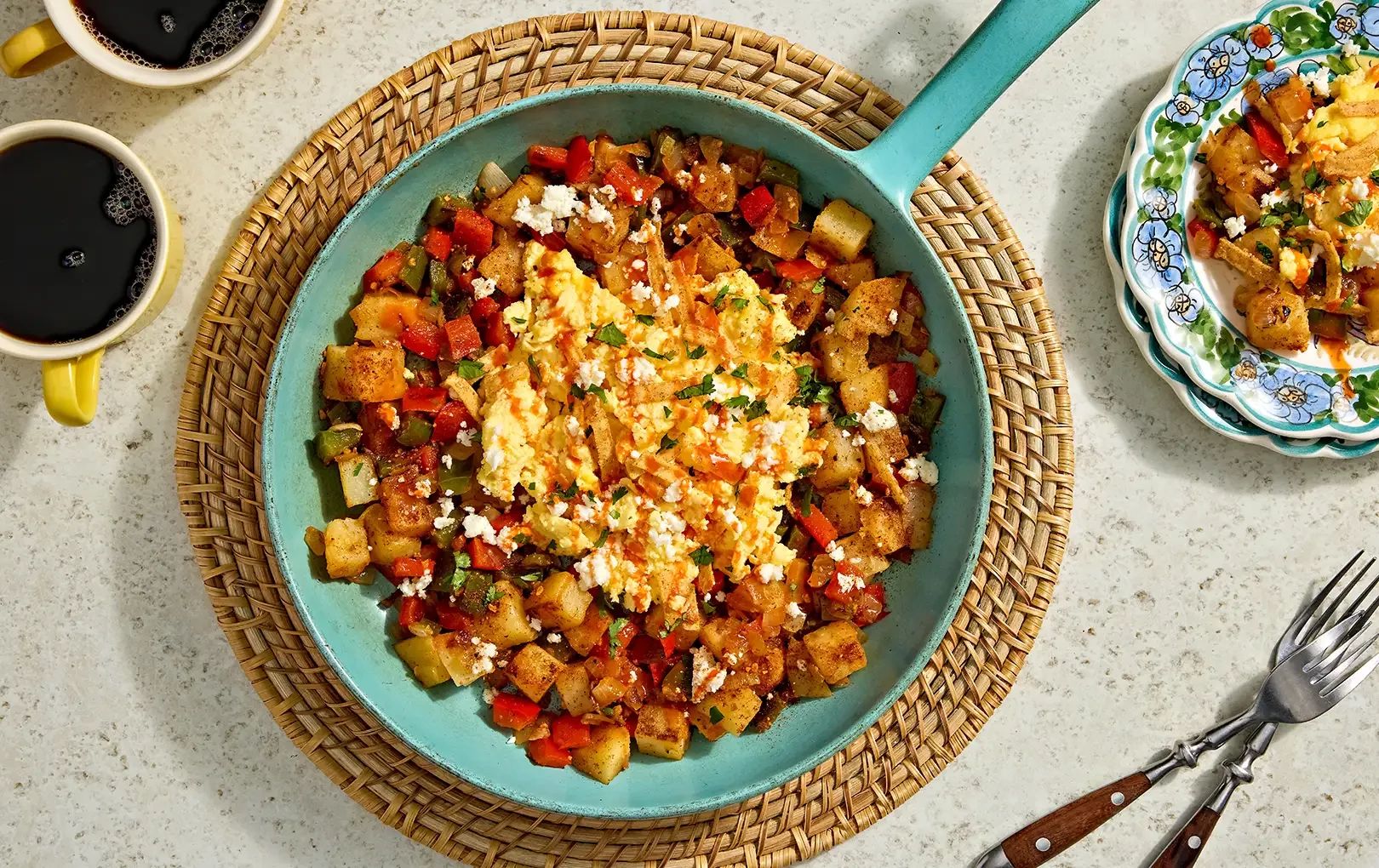 Breakfast Hash with Scrambled Eggs