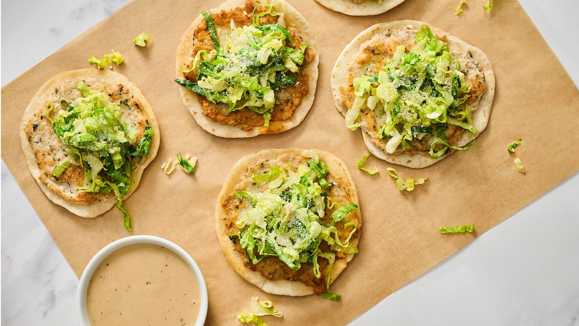 Chicken Caesar Smash Tacos