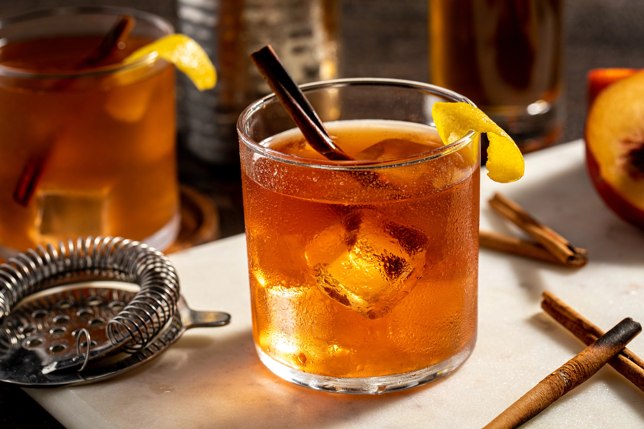 Peachy Bourbon with Smoked Cinnamon Bitters McCormick