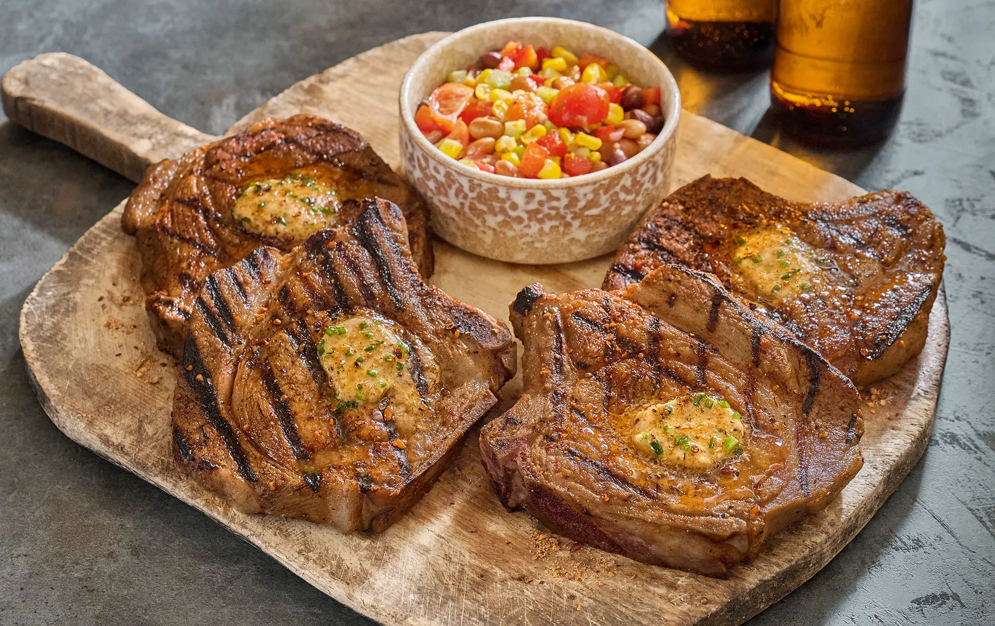 Layered Brined Pork Chops