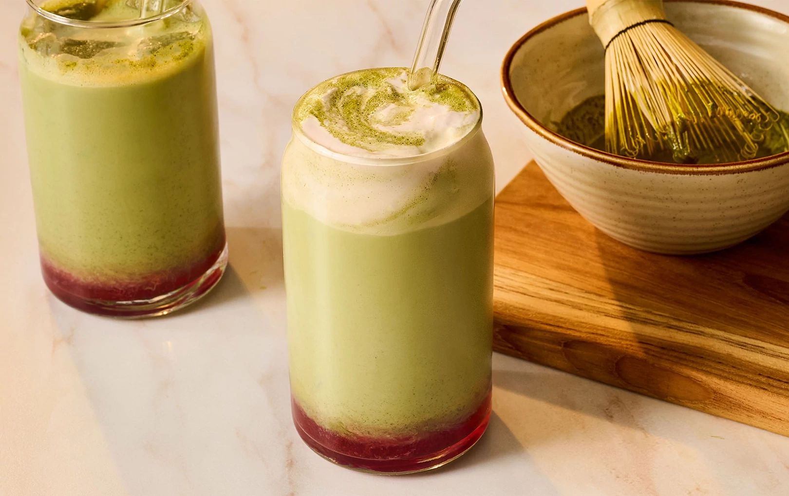 Iced Strawberry Matcha Latte