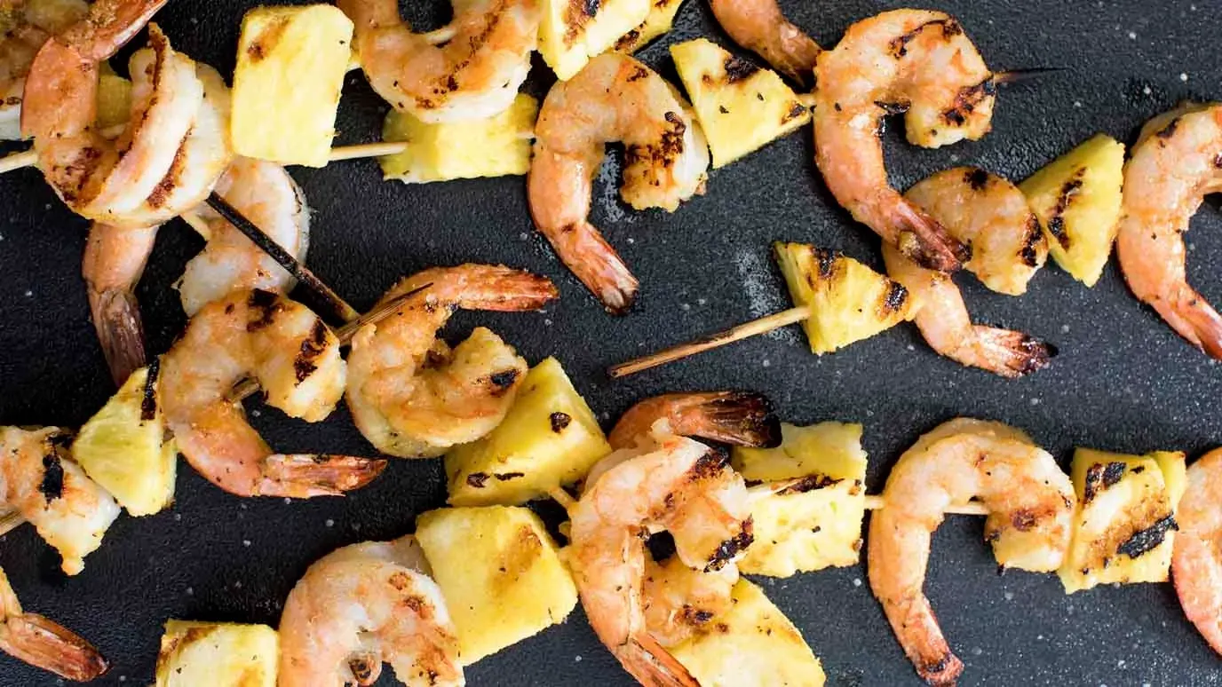 Honey Hickory Shrimp & Pineapple Skewers