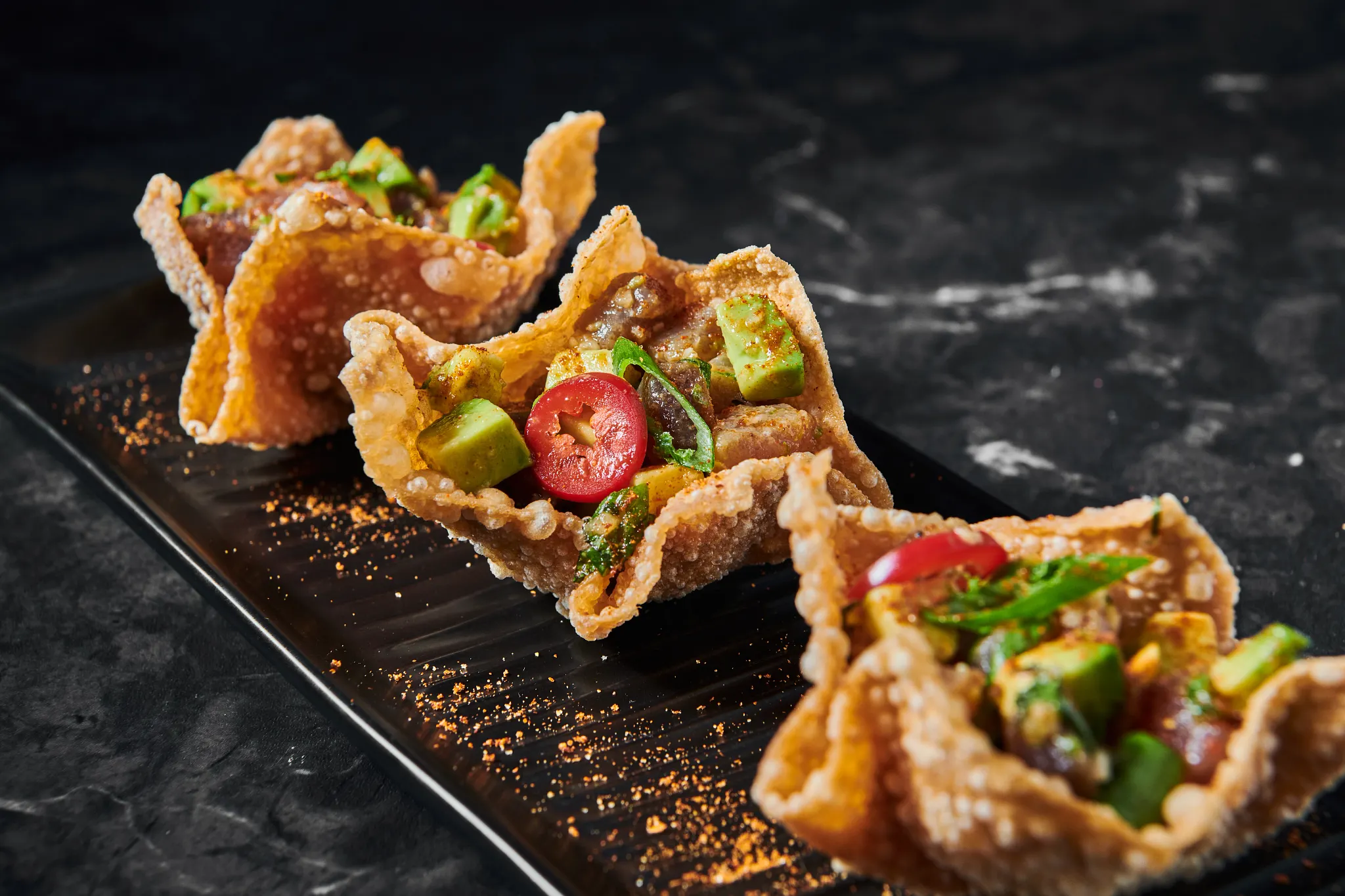 Vietnamese Cajun Poke Wonton Bowls