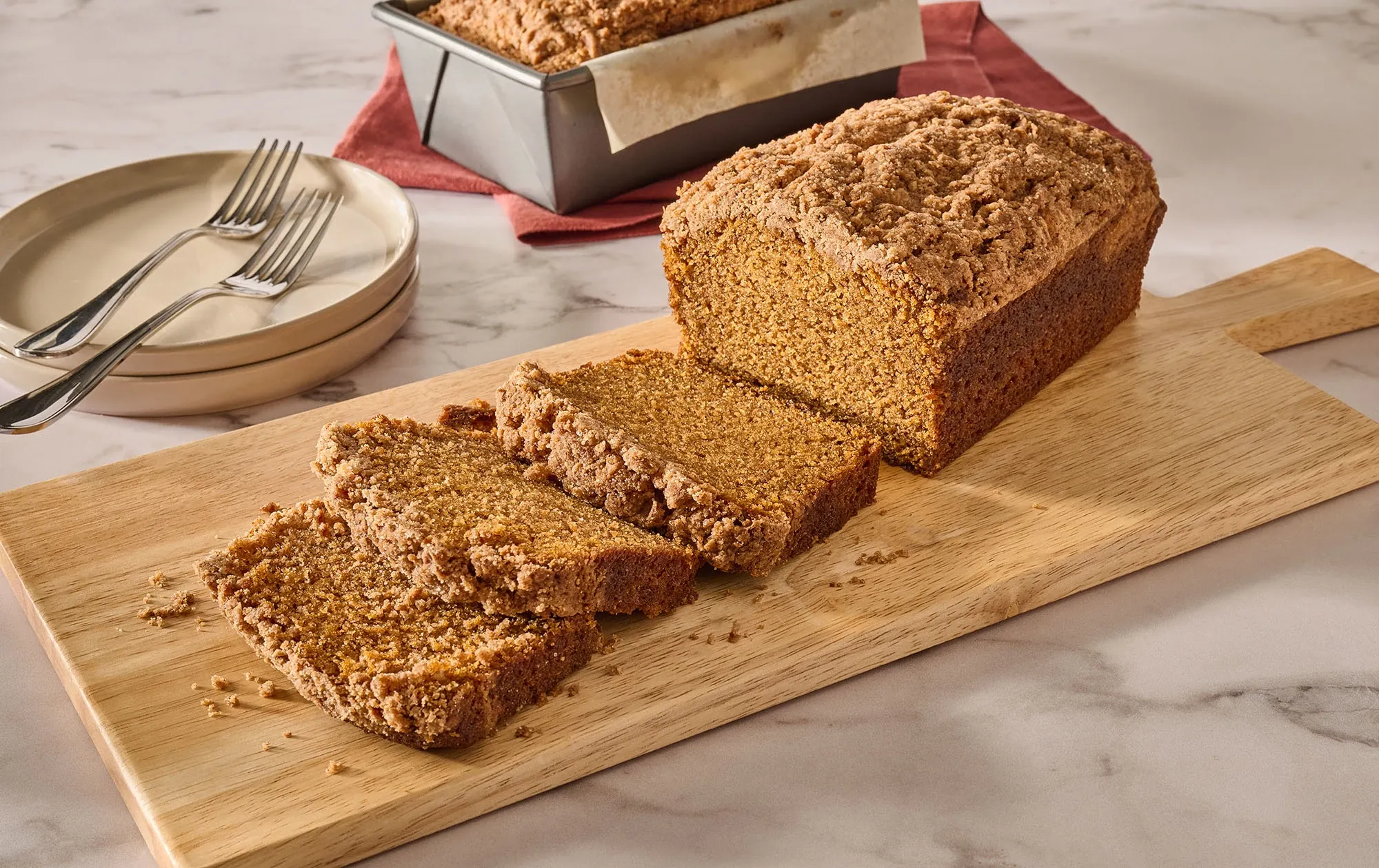 Pumpkin Bread with Streusel Topping