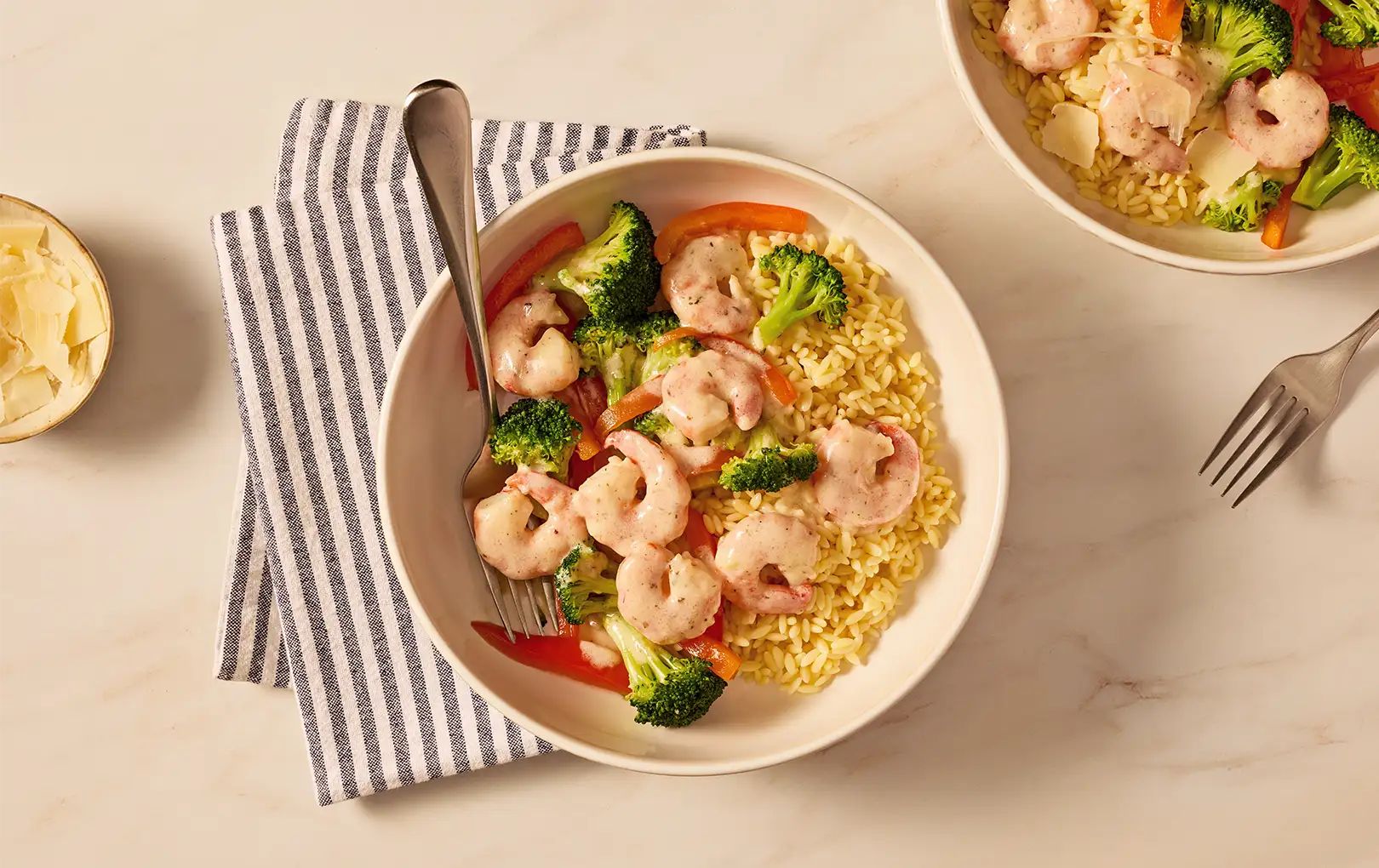 Shrimp and Veggie Orzo Bowl