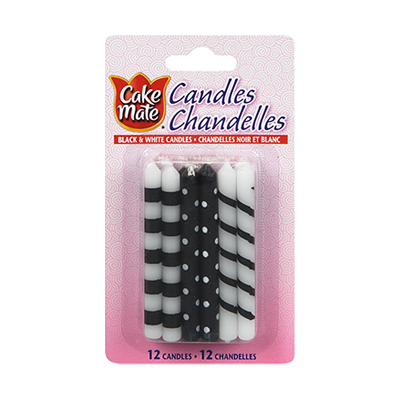 black and white candles