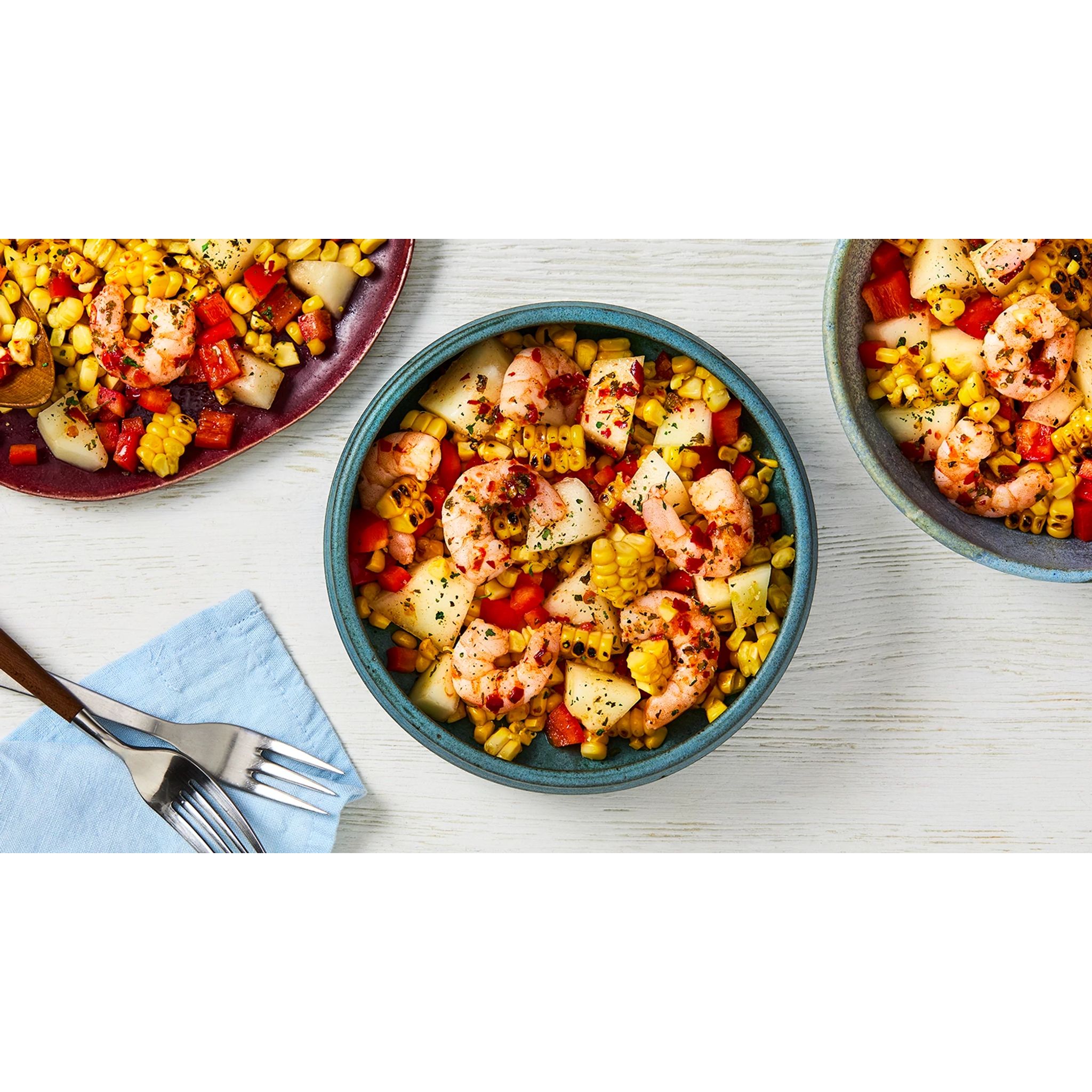 Shrimp Escabeche al Rococo (Marinated Prawns with Grilled Corn & Chillies)