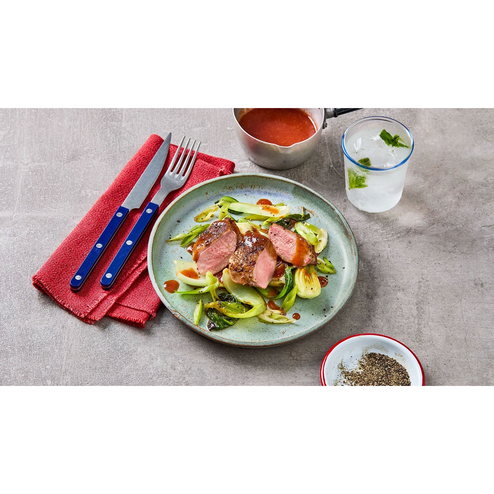 Crispy Duck Breast with a Plum & Star Anise Sauce