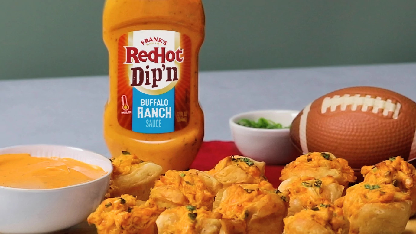 Buffalo Chicken Dip Biscuits
